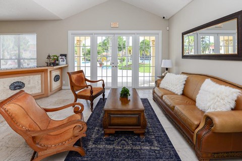 a living room with a couch and a coffee table