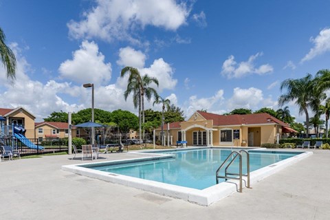the swimming pool at the apartments for rent