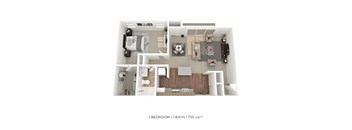One Bedroom - 755 sqft