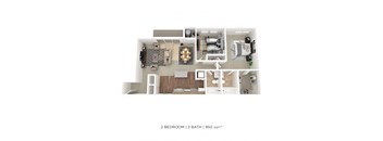Two Bedroom 2 Bath - 950 sqft
