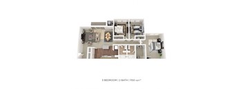 Three Bedroom 2 Bath - 1,150 sqft