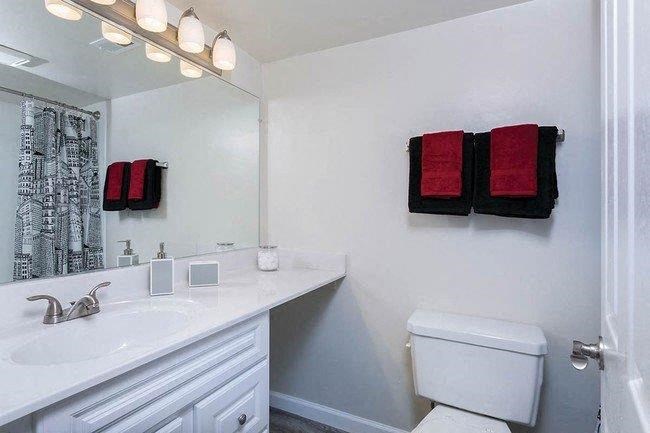 a bathroom with a toilet and a sink and a mirror