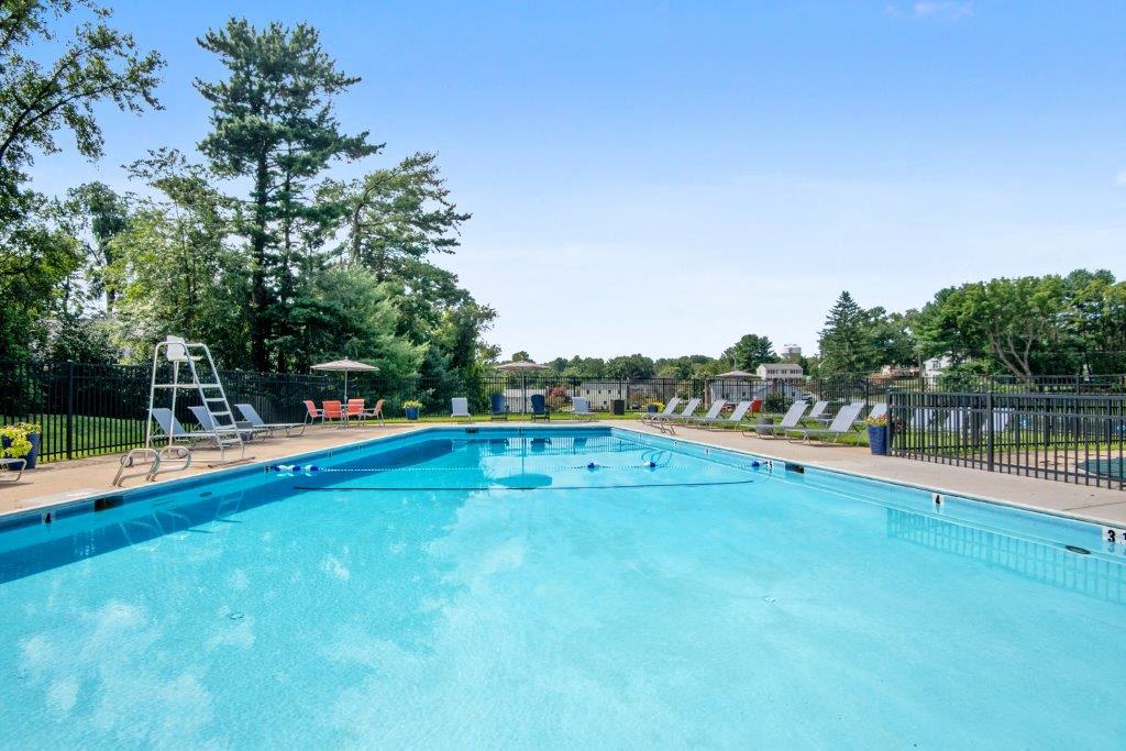 the swimming pool at the apartments for rent