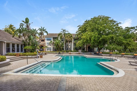 the swimming pool at the preserve apartments