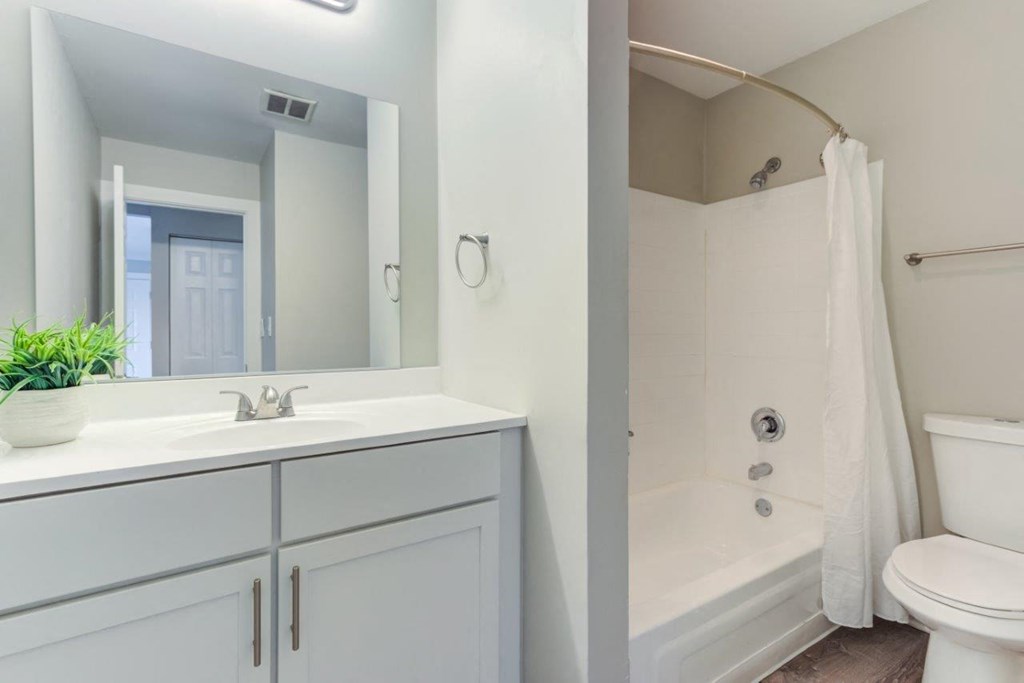 a white bathroom with a shower and a sink