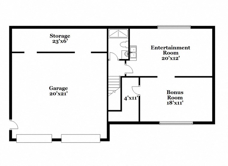 a floor plan of a house with an open floor plan with bedrooms and a kitchen
