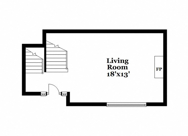 floor plan of the living room of a house with roommates