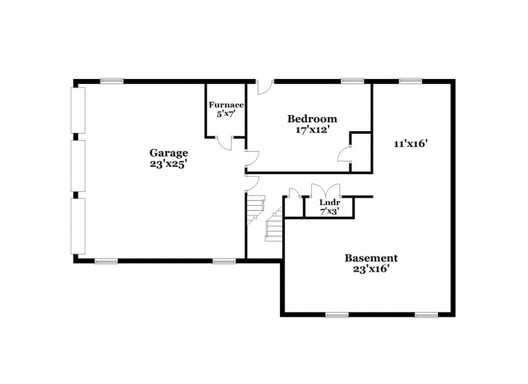 a floor plan of a house with a bedroom and a living room