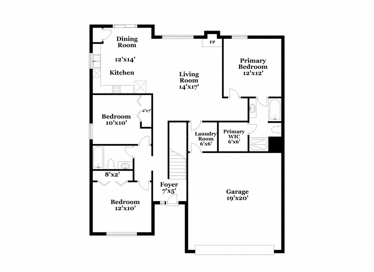 a floor plan of a house with two floors and a garage