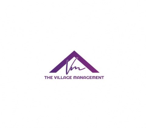 A logo with a purple triangle and the words "The Village Management" below it.
