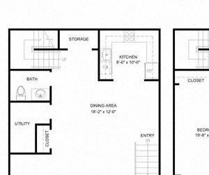 2 Bed / 1.5 Bath