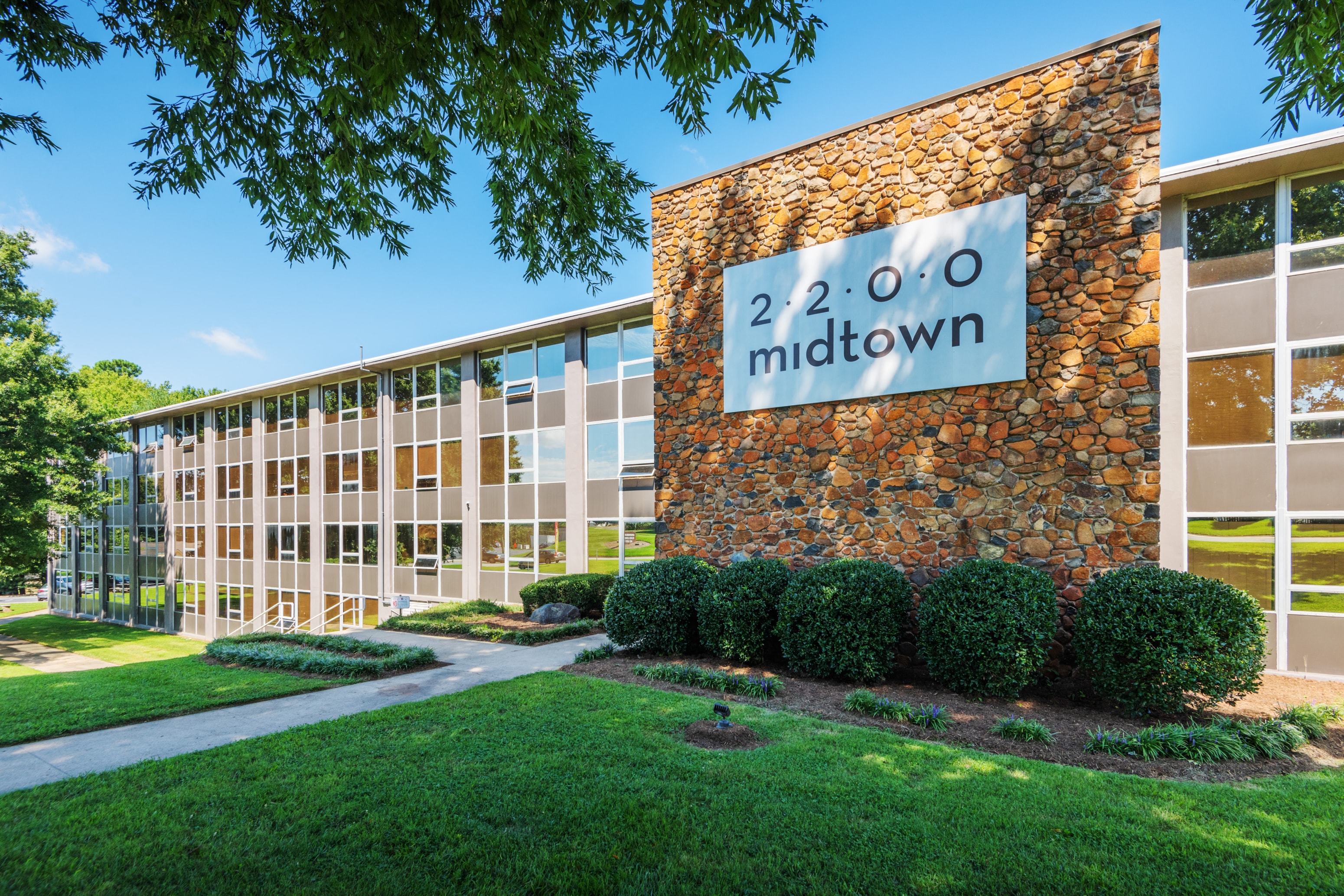 a building with a sign on the front of it