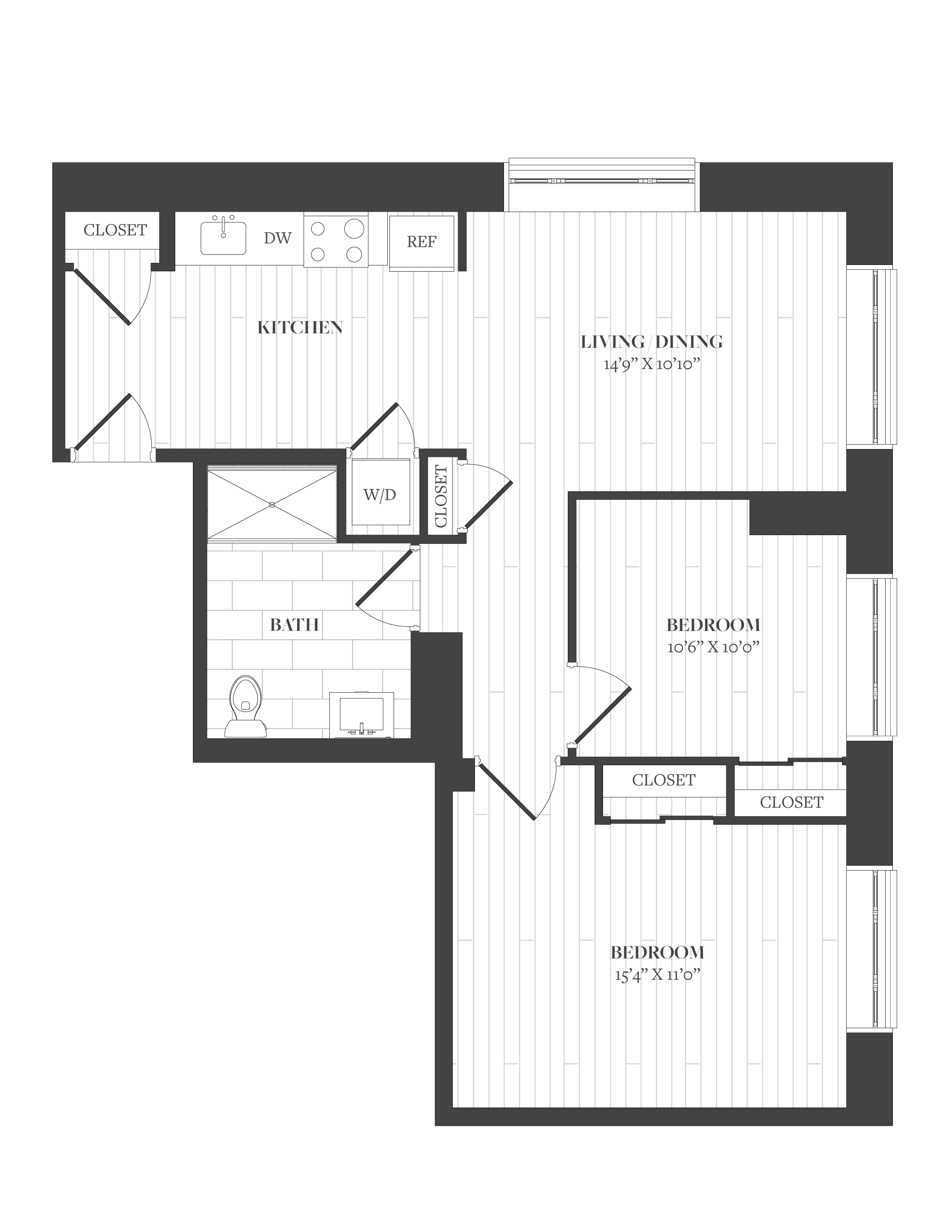 2 Bed/1 Bath-B2