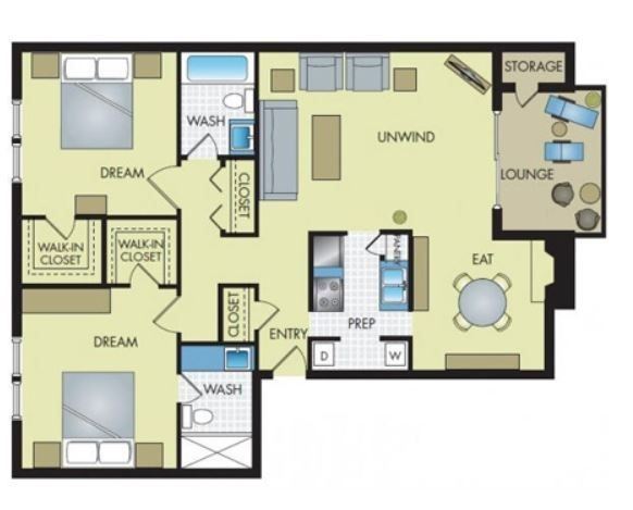 2 Bathroom 2 Bath