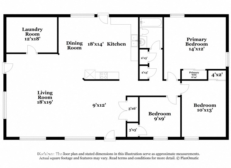 the schematic floor plan of the house with bedrooms and a living room