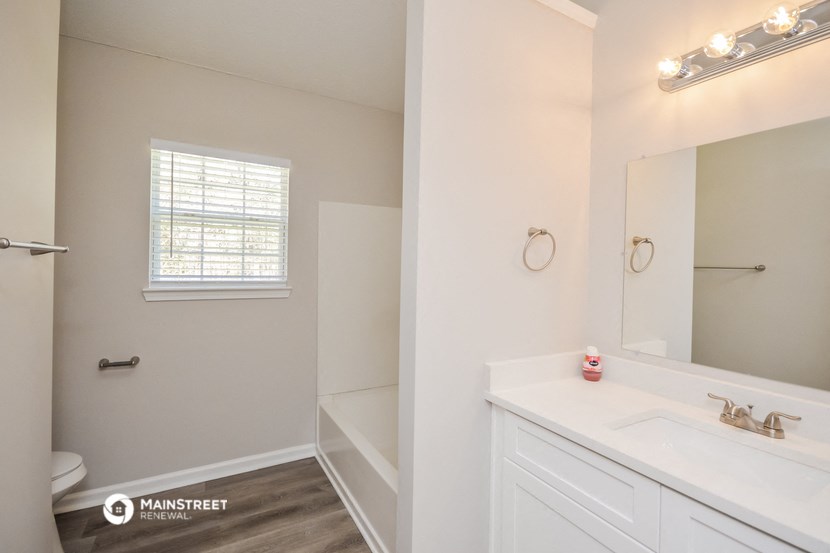 a bathroom with a sink and a mirror and a toilet