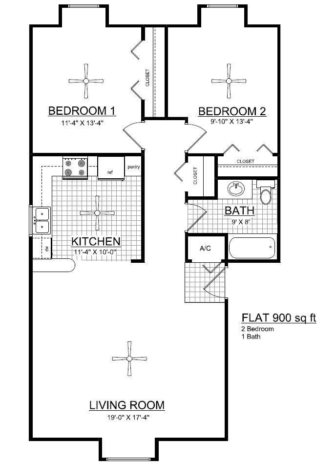 a floor plan of a house with bedrooms and a living room