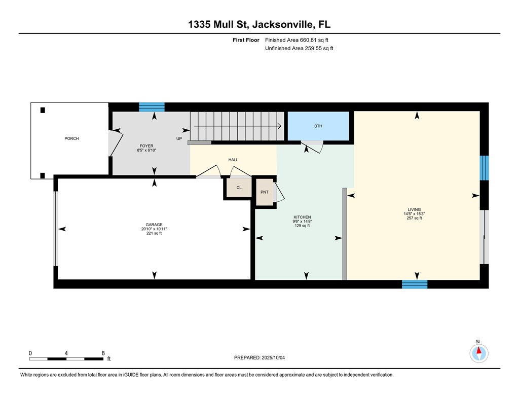 A floor plan for a property at 1335 Mull St, Jacksonville, FL.
