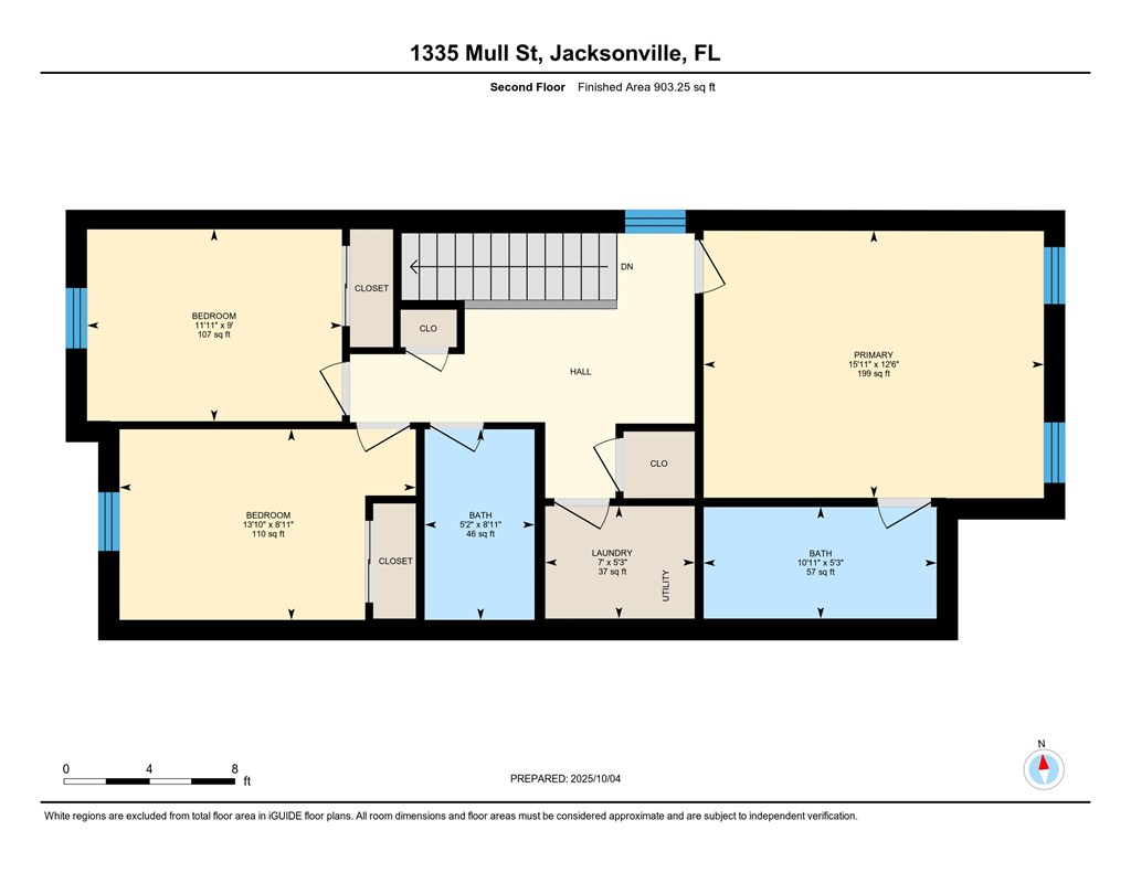 A floor plan for a property at 1335 Mull St, Jacksonville, FL.