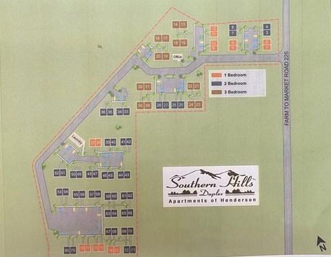 a map of southern hills apartments