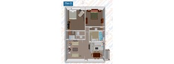 Two Bedroom, Two Bath 