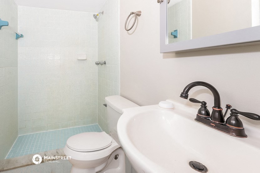 a bathroom with a toilet and a sink and a mirror