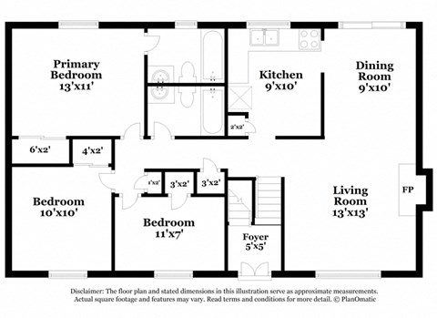 a floor plan of a house with bedrooms and a living room