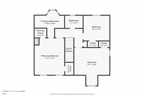 a floor plan for a home with bedrooms and baths