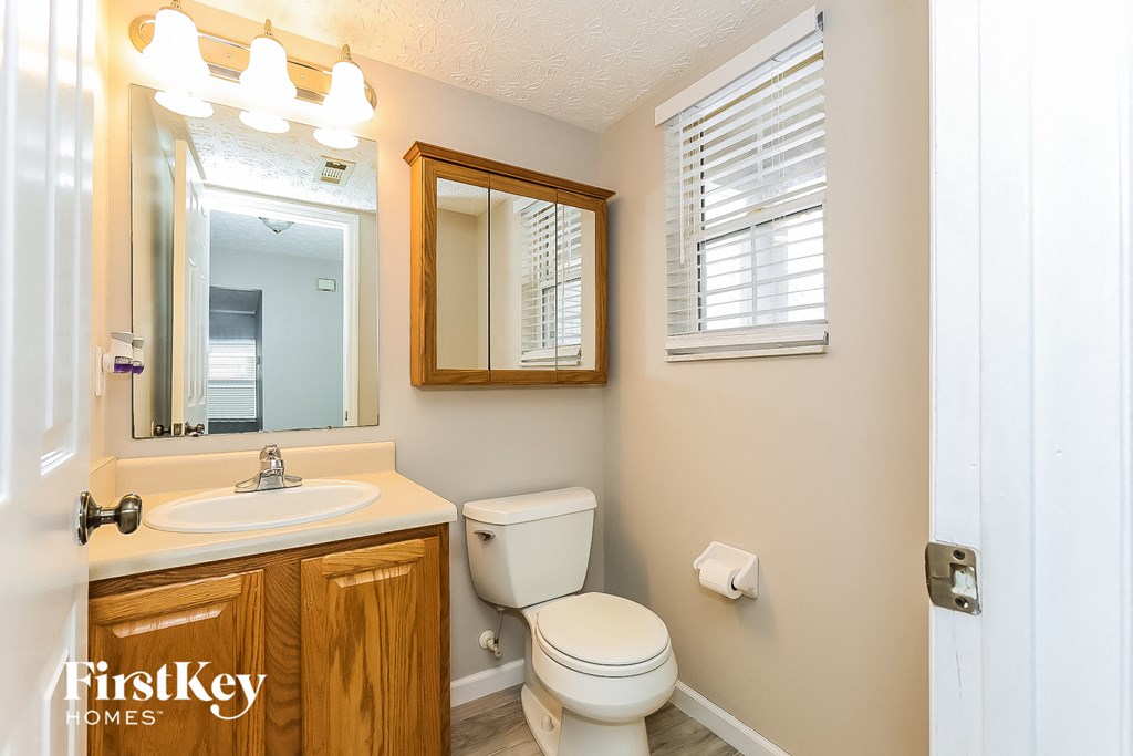 a bathroom with a toilet and a sink and a mirror