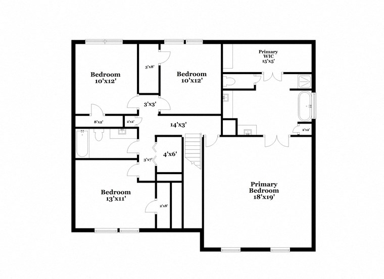 a floor plan of a house with two floors and a balcony