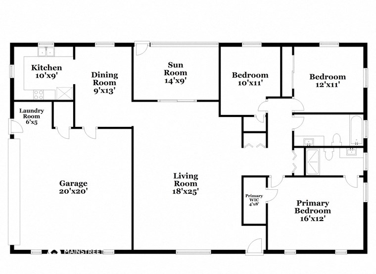 a floor plan of a house with a combination of bedrooms and a living room