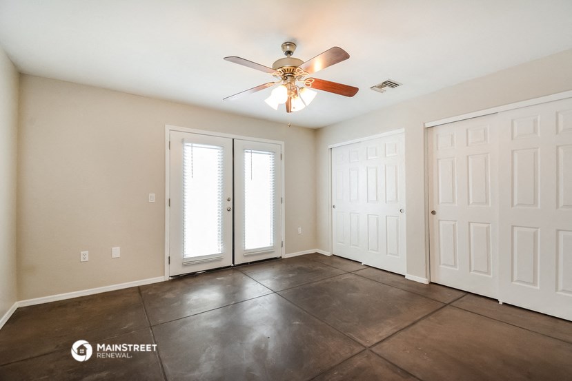 the living room is clean and ready to use
