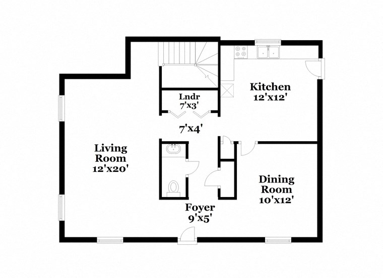 a floor plan of a house with a bedroom and a living room