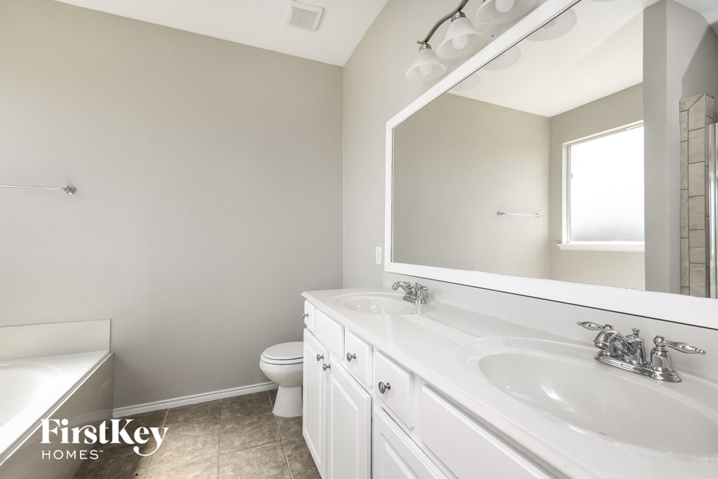 a bathroom with a sink and a mirror and a toilet