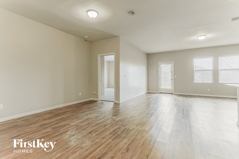the living room and dining room are spacious and clean