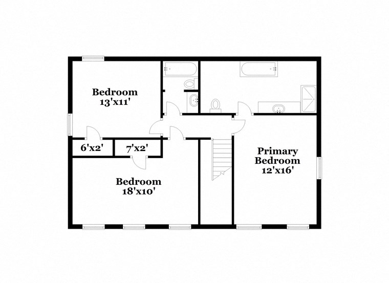 a floor plan of a house with a bedroom and a bathroom