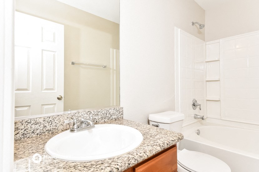 a bathroom with a sink and a mirror and a toilet