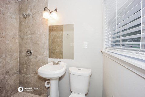 a bathroom with a toilet and a sink and a mirror