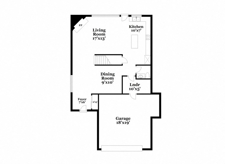 a floor plan of a house with a bedroom and a living room