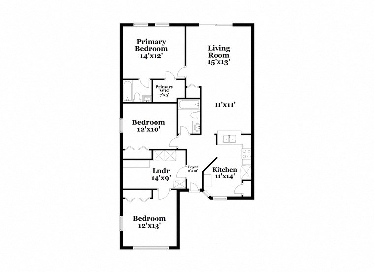 a floor plan of a house with a bedroom and a living room