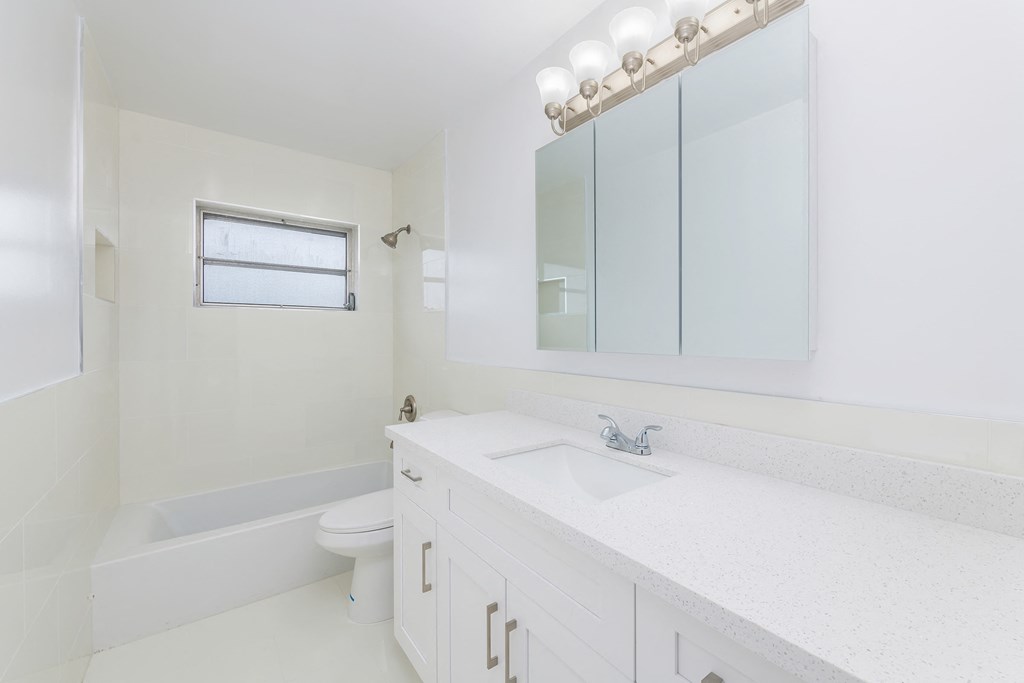 a white bathroom with a sink and a toilet