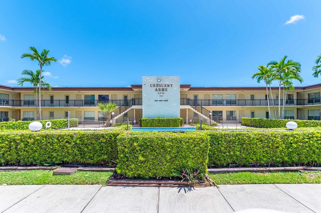 a building with a sign in front of it