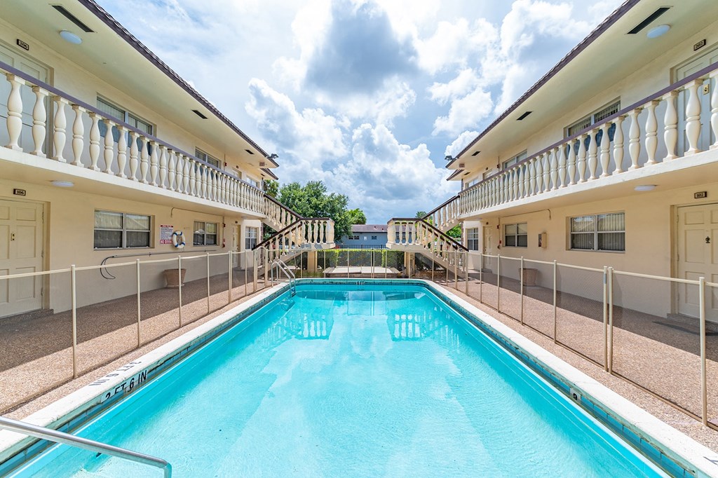 the swimming pool at our apartments