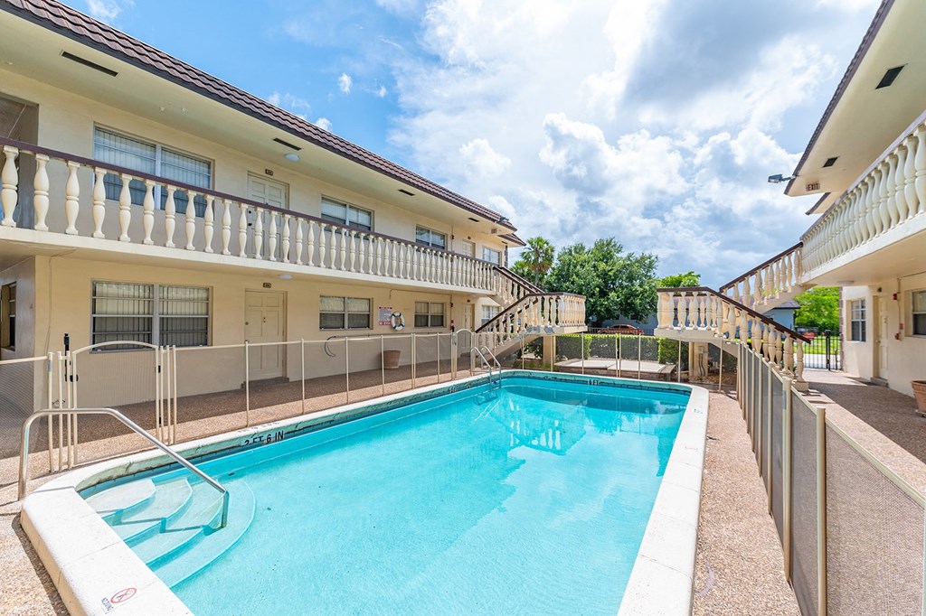 the swimming pool at our apartments
