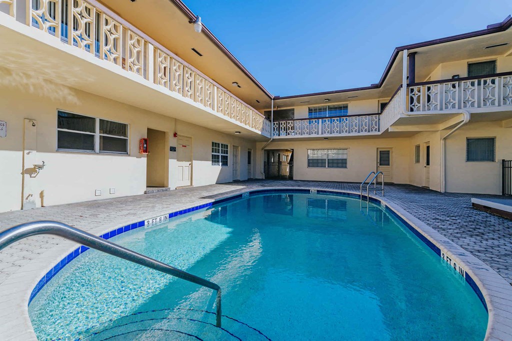 the swimming pool at our apartments