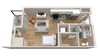Vintage on Selby | Grant with Patio | Studio Apartment 3D Floorplan