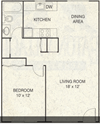 1 Bedroom, 1 Bathroom