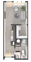 Studio, 1 Bathroom