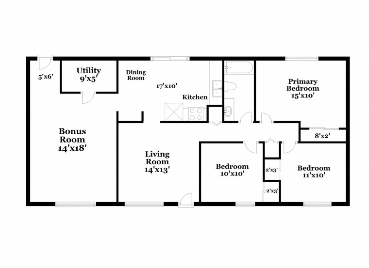 a floor plan of a house with bedrooms and a living room