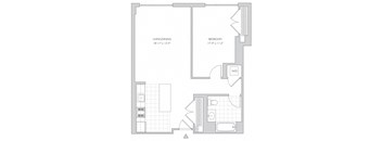 one-bedroom apartment floor plan
